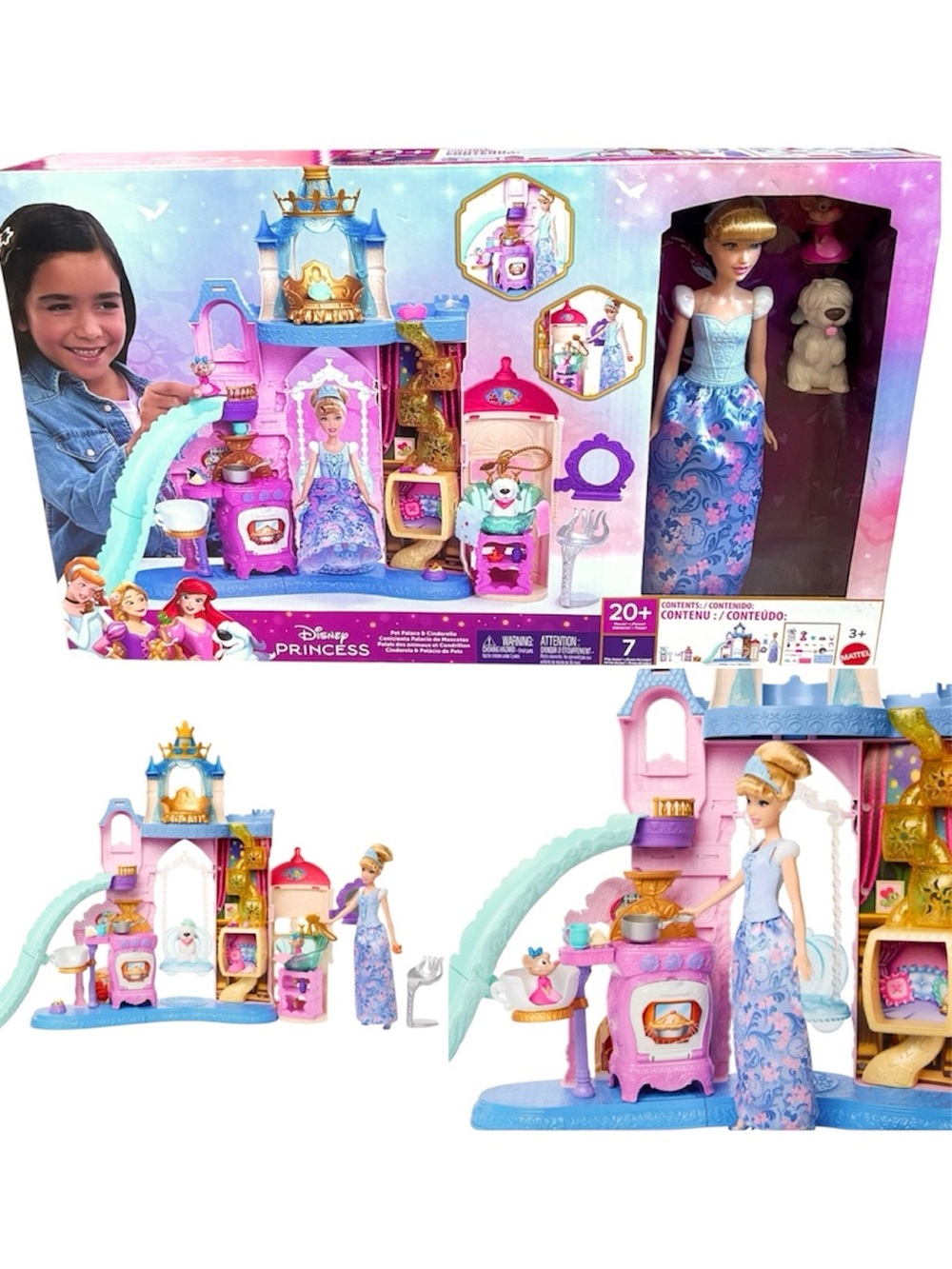 Cinderella Disney Princess Pet Castle Playset – 2-ft Tall Playset w/ Animals NEW